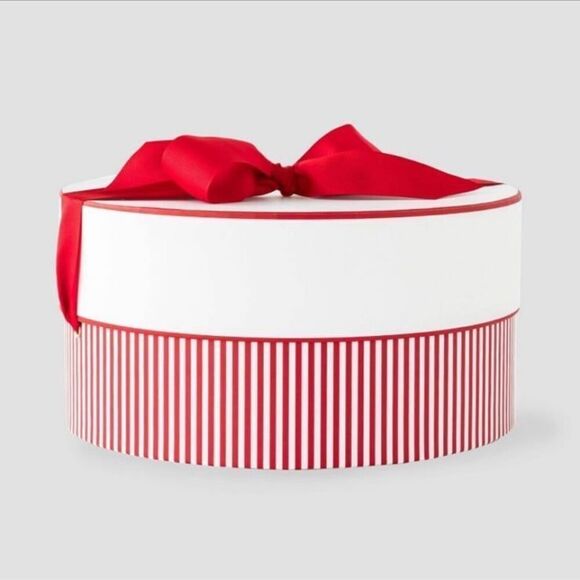 Sugar Paper Round Striped with Bow 10.25” Round Gift Storage Box - Picture 1 of 8